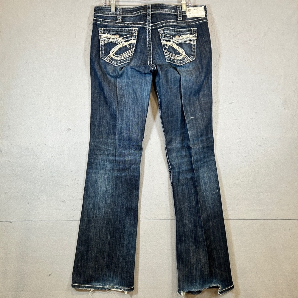 Silver Jeans Natsuki 32x33 Mens Blue Bootcut Dark Wash Embellished